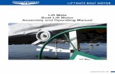 Lift Mate Boat Lift Motor Assembly and Operating Manual · rubber traction wheel rests on the boat lift wheel. See FIG. 14. 4. The lift motor's rubber traction wheel should be touching