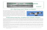 CLEAR LAKE HORIZONS · 2019. 11. 9. · CLEAR LAKE HORIZONS Spring 2016 C.L.S.P.I.A. The valued services from volunteers in the California State Park system dates back to the mid