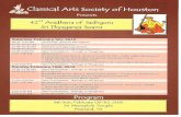 classicalartshouston.org · Classical Arts Society of Houston Presents 42 Aradhana of Sadhguru Sri Thyagarata Swami Saturday February 9th, 2019 AM AM AM AM 12.00-2:30 PM