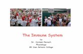 The Immune System physio lecture… · • White blood cells • Inflammatory response • Interferons • Complement. Immune System Cells • Nonspecific • Granular white blood