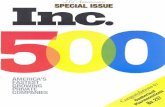 2 to Azwipevsar SPECIAL Inc. AMERICA'S FASTEST GROWING …greercap.com/clientimages/26054/inc500.pdf · About the Inca 500 This year, Inc. magazine celebrates the 25th anniversary