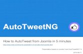 AutoTweetNG...2. Create and authorize Social Channels a. Add Facebook Channel b. Add Twitter Channel c. Add LinkedIn Channel 3. Create a new article to test a Post 4. Advanced: Posting