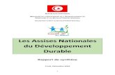 Les Assises Nationales du Développement Durable€¦ · Développement Durable, a rappelé le concept et les principes du développement durable en insistant sur les difficultés