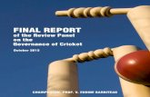 OFTHE2EVIEW0ANEL ONTHE 'OVERNANCEOF#RICKETgovernance structure of the West Indies Cricket Board (WICB) and submit its recommendation through the CARICOM Secretary-General to the Chairman