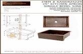 Premier opper Products CODE/STANDARD COMPLIANCE * IAPMO ... · 25" kitchen apron single bowl sink outer dimensions: inner dimensions: drain size: 3.5" standard material gauge: 14