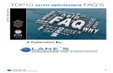 TOP10 AUTO INSURANCE FAQ’S · 2016. 4. 15. · company. Your age, gender, the type of car you drive, the number of years insured, any prior accidents, claims, or traﬃc violations