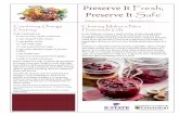 Preserve It Fresh · Preserve It Fresh, Preserve It Safe Volume 3, Issue 6 November 2017 In the Midwest, we have a small window of time during which we can purchase and prepare fresh
