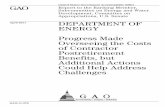 GAO-11-378 Department of Energy: Progress Made Overseeing ... · 30/09/2010  · costs of its contractors’ pension and other postretirement benefits. In 2004, we noted that these