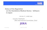 Status of the Regulation on the Standalone Medical ...EU US Canada Standalone SW as medical device Standalone SW as non-medical device SW Embedded in hardware JIRA’s Basic Stance