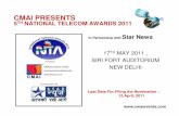5TH NATIONAL TELECOM AWARDS 2011 · National Telecom Awards • Started since 2007 to felicitate the best Telecom Companies, Service Operators, Research and Development & Innovations.