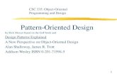 Pattern Oriented Design: Design Patterns ExplainedSingleton Pattern Singleton Ensure a class only has one instance and provide a global point of access to it The singleton pattern