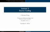 Lecture 3 Source Coding - 國立臺灣大學homepage.ntu.edu.tw/~ihwang/Teaching/Fa14/Slides/IT_Lecture_03_… · Typical Sequences and a Lossless Source Coding Theorem Weakly Typical