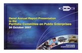 Denel Annual Report Presentation to the Portfolio ...24 October 2007 Denel Annual Report Presentation to the ... • Northrop Grumman • Grumman • Westinghouse ESD • Logicon •