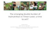 The emerging double burden of malnutrition in Timor Leste: a … · 2015. 6. 15. · Timor Leste FNS, 2013 Changes in the prevalence of malnutrition in women of reproductive age The