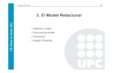 2. El Model Relacional¨ncies/Tema 2 - El Model Relacional.pdfEstructura de dades: Visió informal d’una relació EMPLEATS DNI Nom Sou 40.444.255 Maria Domínguez 1500 33.567.711