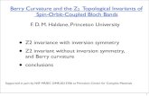 Berry Curvature and the Z2 Topological Invariants of Spin ...haldane/talks/FDMH-APS-MAR2007.pdf · Berry Curvature and the Z 2 Topological Invariants of Spin-Orbit-Coupled Bloch Bands
