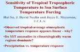 Sensitivity of Tropical Tropospheric Temperature to Sea ...research.atmos.ucla.edu/csi/PPT/troptemp.pdfspatial integral of SST anomaly forcing for experiments with subregions of the