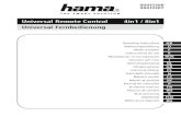 4in1 /8in1 Universal Fernbedienung - hama.fr · 2019. 11. 12. · Universal Remote Control 4in1 /8in1 Universal Fernbedienung 00012306 00012307. TV DVDSAT VCR SHIFTEPG GUIDE OK MENU