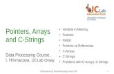 Pointers, Arrays and C-Strings - ipn · I. Hrivnacova @ Data Processing Course 2019 16 C-Strings The standard string types of C++ encapsulate the details of the low-level string processing
