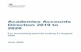 Academies Accounts Direction 2019 to 2020 - gov.uk · Part 1: Basic requirements and timetable 6 1.1 Who the Accounts Direction is for 6 1.2 Basis for preparing accounts 6 1.3 Summary