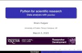 Python for scientific research - Data analysis with pandas · Data analysis with pandas Bram Kuijper University of Exeter, Penryn Campus, UK March 3, 2020 Bram Kuijper Python for