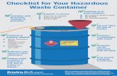 Checklist for Your Hazardous Waste Container · 40052_EnviroPoster_HazWasteChecklist_digifinal Created Date: 12/11/2017 10:32:58 AM ...