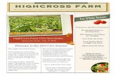 t Quality HIGHCROSS FARM CSA MEMBER NEWSLETTER · 2016. 5. 27. · integrity and lots of caring about our CSA members. We think of you as our extended family. We put our heart and