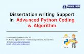 Dissertation writing Support in Advanced Python Coding & Algorithm