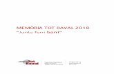 MEMÒRIA TOT RAVAL 2018 barri · 2019. 6. 14. · MEMÒRIA TOT RAVAL 2018 barri Plaça de les Caramelles, 8 08001 Barcelona O Telèfon: +34 93 442 68 68 info@totraval.org . rg @TotRaval