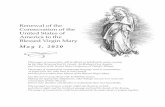 Renewal of the Consecration of the United States of America ......United States of America to the Blessed Virgin Mary May 1, 2020 This prayer of consecration will be offered on behalf