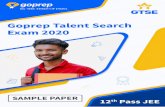 GOPREP TALENT SEARCH EXAM...GOPREP TALENT SEARCH EXAM QUESTION PAPER INSTRUCTIONS: The duration of the test will be 60 minutes.Use the time accordingly. The test paper consists of