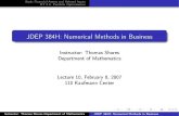 JDEP 384H: Numerical Methods in Businesstshores1/Public/JDEP384... · BT 2.4: Prtfolioo Optimization Bond Prtfolioo Immunization (Revisited) Immunization Strategies Example Use Matlab