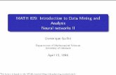 MATH 829: Introduction to Data Mining and Analysis Neural ...dguillot/...Neural_networks-II.pdf · MATH 829: Introduction to Data Mining and Analysis Neural networks II Dominique