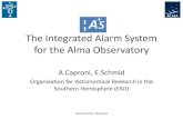 Integrated Alarm System€¦ · Overview ACS ALMA Weather Stations ALMA Power Plant IAS Server Backstage Database IAS Web Server Long Term Database Configuration Database Main Operator