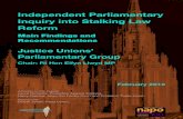Independent Parliamentary Inquiry into Stalking Law Reform · 2016. 9. 8. · Independent Parliamentary Inquiry into Stalking Law Reform Main Findings and Recommendations Justice