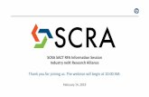 SCRA SACT RFA Information Session Industry neXt Research ... · 6/2/2018  · Robotics, Sensors, and Control Systems • IIoT: creation of innovations including smart products, smart