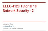 ELEC-4120 Tutorial 10 Network Security - 2 · RSA, DSA, Diffie–Hellman key exchange, Elliptic curve, GOST R 34.10-2001[6] Some Brain Teasers - Demo. Problem - 1 Tough math problem