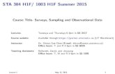 STA 304 H1F/ 1003 H1F Summer 2015 · Lecture 1 May 12, 2015 25. Types of probability sampling (x2.3) 1. simple random sampling (SRS): I each unit in the target population has the
