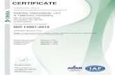 ISO 14001 Certification - Tektronix IncCleveland 1400120… · ISO 14001:2015 . Certification Structure: Single. Scope: Environmental activities related to design, marketing, manufacture,