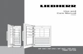 Use and Care Manual - Liebherr€¦ · Main Menu Slide through the main menu. The following functions are available. Freezer compartment temperature display and temperature setting.