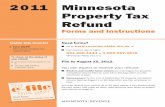 2011 Minnesota Property Tax Refund - fmlfml-cpa.com/pdfs/2011/State/m1pr_inst_11.pdf · 2012. 2. 6. · Minnesota Property Tax Refund Forms and Instructions 2011 Inside this booklet