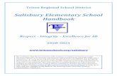 Salisbury Elementary School Handbook · Contents Welcome to Salisbury Elementary School 1 Contact Information 2 Staff Directory 3 Central Office Directory 2 School Committee Directory