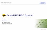 SuperMUC HPC System · SuperMUC in Germany and Europe The Leibniz Computing Center of the Bawarian Academy of Science is a member of the Gauss Centre for Supercomputing. GCS is the