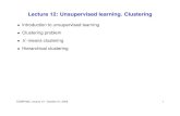 Lecture 12: Unsupervised learning. Clustering€¦ · Lecture 12: Unsupervised learning. Clustering Introduction to unsupervised learning Clustering problem K-means clustering Hierarchical