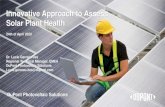 Innovative Approach to Assess Solar Plant Health1. The installations delivered revenue (feed-in-tariff) 2. The installations were reported as having backsheet problems which do not