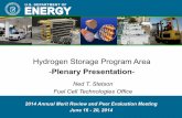 Hydrogen Storage Program Area Plenary PresentationPlenary Presentation - Ned T. Stetson . ... (PPG Industries) • Novel glass fiber exceeds tensile strength of T-700 carbon fiber
