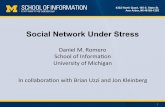 Social Network Under Stress · Social Network Temporal Dynamics Temporal dynamics of networks: Short diameter, densiﬁcaon, clustering, heavy tail degree distribu3on, … [Leskovec