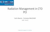 Radiation Management in CTO PCI - Euro CTO · AK @ Interventional Reference Point (IRP) ... em.dose* Greffier et al. 2017 ; Magnier et al. 2018 ESPRIMED Radimetrics* BAYER RDM* Habib
