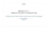 Modern C++ Object-Oriented Programming · Modern C++ Object-Oriented Programming ''Combine old and newer features to get the best out of the language'' Margit ANTAL 2018 CPP