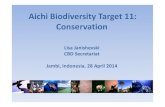 Aichi Biodiversity Target 11: Conservation...2012 (%) Proposed target (%) (set in 2012) Indonesia 14.7 24 PNG 3.1 6 Philippines 10.9 15 Percent of area protected in 2012 and proposed